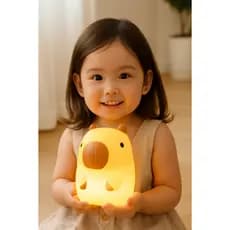 Kit  Luminárias Capivara  Led Infantil Silicone Recarregável Usb Luz Noturna Para dormir  7 Cores