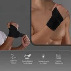 Kit Com 2 Unidades Munhequeira Ajustavel Profissional Unisex Protetor de Punho CrossFit, Academia, Treino Fisioterapia
