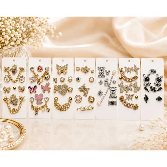 Kit De Bottons Pingente Para Babuche Strass Luxuoso
