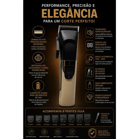Máquina Profissional Para Corte 7000 Rpm Bivolt