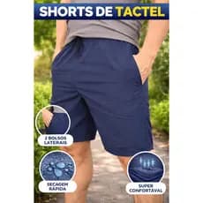 Shorts Masculinos Com Cordão Para Academia Treino Futebol e Casual Tactel Bermuda