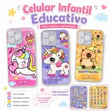 Oferta Celular Infantil Educativo Musical Fofo Interativo Som e Luz Unicórnio Capivara (Inglês)