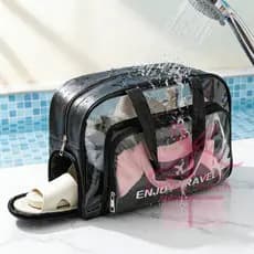Bolsa de Natação Impermeável Transparente em PVC - Bolsa de Mão e Ombro para Viagem bolsa paraia