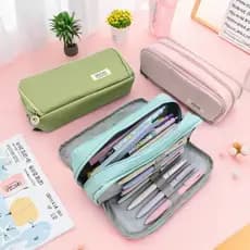 Estojo De Lápis Double Sided Pen Bag Pencil Case/Escolar De Tecido De Grande Capacidade Camada