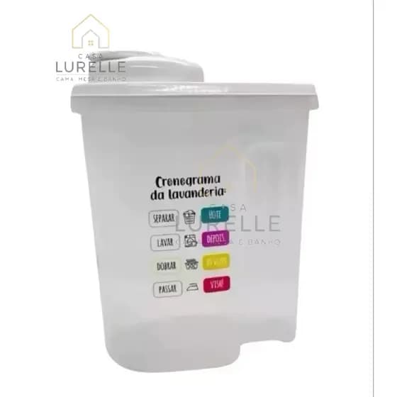 Porta Sabão em Pó 2 Litros com Tampa Vedada – Ideal para Lavanderia