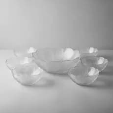 Conjunto 1 Bowl Konia Vidro 1,4L + 6 Bowls 245ml de Sobremesa