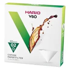 Filtro Branco para Hario V60 02 40 unidades Filtro de Café Cônico