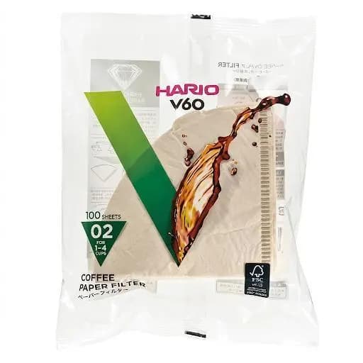 Filtro Natural para Hario V60 02 100 unidades