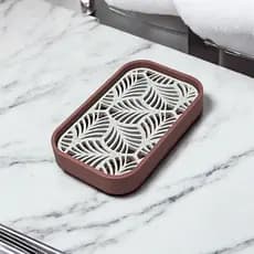 Saboneteira Impressa em 3D – Mármore com Base Rose Gold