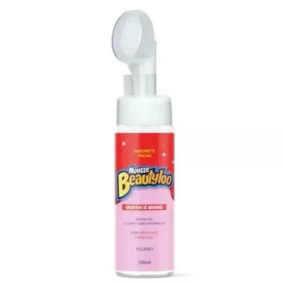 Sabonete Limpeza Facial Mousse Vegano Beautyloo 150ml Morango
