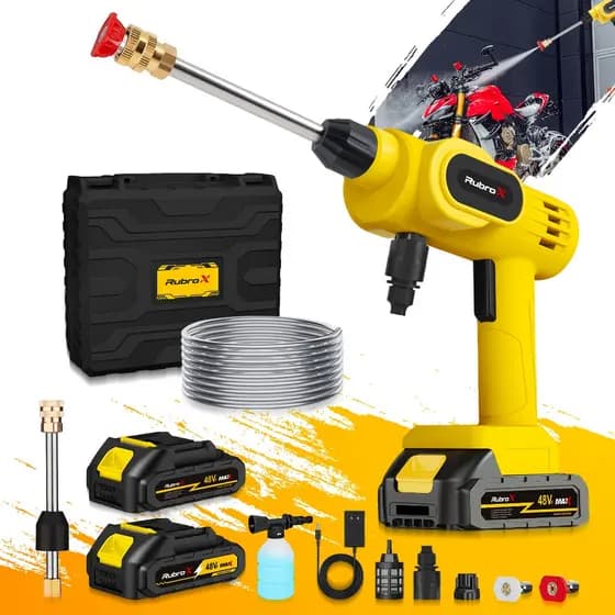 RubroX 200 Watt Lava Jato Portátil Alta Pressão Recarregavel Para Carros E Jardins
