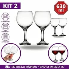 Kit Jogo de 2 Taças de Vidro para Gyn 630ml Transparente  A Pronta Entrega