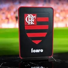 Placa Flamengo Personalizada com Nome – Escudo em Relevo 3D | Decoração Torcida Rubro-Negra