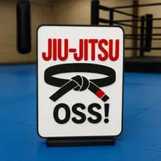 Placa Decorativa Jiu-Jitsu OSS Faixa Preta 15x10cm  Suporte Incluso – Presente Lutador, Academia e Artes Marciais