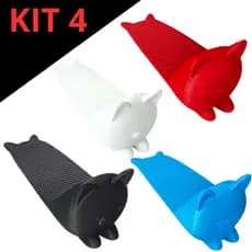 Gatinho de Porta Batente- Kit com 4 – 3D Decorativo, Antiderrapante e Estiloso para Quarto e Sala