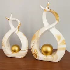 Dupla Decoração Sala Rack Vaso Cerâmica Casa Enfeite Estante