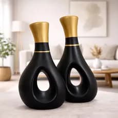 Vaso Ceramica Rack Sala Dupla Enfeite Decorativo Aparador Kit Garrafa
