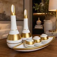 Vasos Kit 6 Pçs Decorativa Luxo Sala Rack Estante Painel Aparador Decoração Moderno