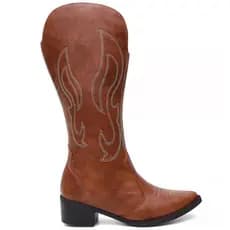 Bota Feminina Cano Alto Western Bordado Preto Ref(0001)