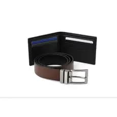 KIT CARTEIRA + CINTO MASCULINO ESTILO E PRATICIDADE DUPLA FACE