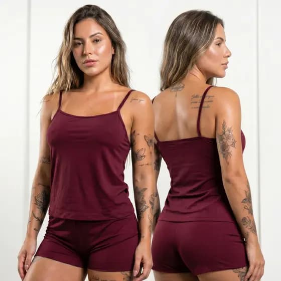 shortdoll – Conjunto Pijama Feminino Liso e Super Fresquinho. Cores diversasshort doll juvenil