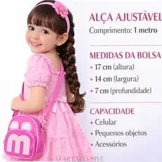 Bolsa Infantil Menina Transversal Bolsinha com Alça Ajustável