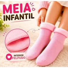 Kit Meia Infantil Felpuda Térmica Inverno Menina Quentinha
