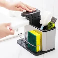 Porta Detergente Dispenser Sabão Liquido Esponja Bucha Inox