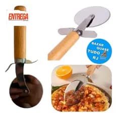 Cortador De Pizza Em Inox Cabo Madeira