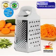 Ralador Alimentos 6 Lados Multifuncional Aço Inox Manual Cozinha Queijo Legumes