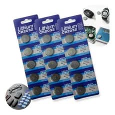 kit Bateria Moeda CR2032 3V Lithium Cartela com 5 unidades para uso Relógio, Controle e Eletrônicos