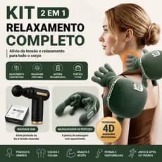 Kit Massageador Elétrico Alta Frequência Pistola Massageadora Pescoço Ombro Muscular Relaxamento
