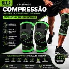 Kit 2 Joelheiras de Compressão Tensor Estabilizadora Suporte Joelho Alívio de Dor 360°