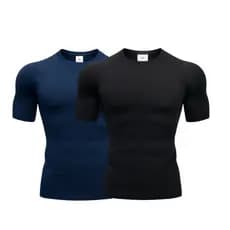 Kit 2 Camiseta de Compressão Trançada Rash Guard Jiujitsu Academia Ciclismo Treino Justa Apertada Colada