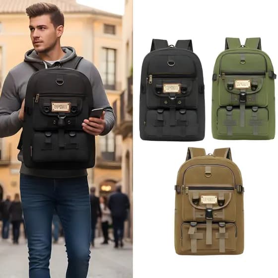 Mochila Lona Média Reforçada Masculina Feminina Camping Trabalho Trilha Faculdade Escola