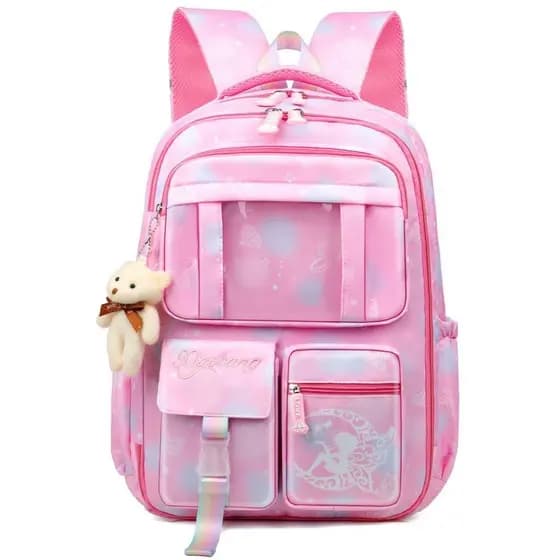 Mochila Escolar Feminina Infantil Juvenil Bolsa Grande Passeio Viajem Menina Grande Capacidade Com Chaveiro Abertura180º
