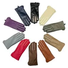 Luvas de couro finas e elegantes, luvas de couro genuíno para ciclismo, luvas sem dedos à prova de vento.