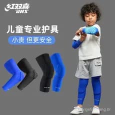 Novas joelheiras e cotoveleiras infantis Red Double Happiness, equipamento de proteção anti-queda para ciclismo, basquet