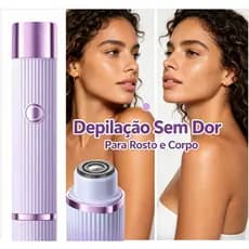 Depilador Elétrico de Cabeça Dupla 2 em 1, Recarregável USB para Rosto, Axilas e Corpo