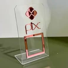 Placa de Pagamento PIX Acrílico Espelhado – Suporte para QR Code