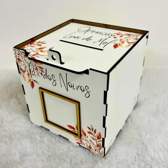 Caixa PIX Casamento – Operação Lua de Mel Corte da Gravata Qr code com Estampa Flores Terracota