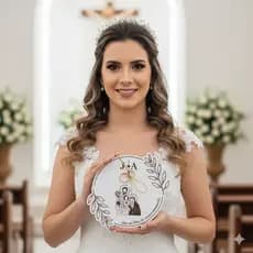 Porta Aliança Personalizado para Casamento Sagrada Familia