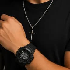 Kit Masculino Relógio Digital LED + Corrente Cruz | Esportivo Robusto Presente de Luxo Dia Dos Pais