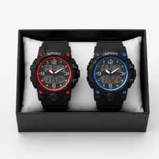 Kit 2 Relógios Masculinos Esportivos Digital Alarme Led Resistente a água Sport