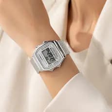 Relógio Feminino Digital Moderno Dourado Prata Rose Preto Luxo Elegante Presente Retrô