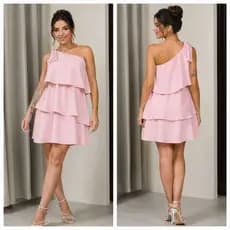 Vestido  Feminino Curto com Camadas | Vestido de Festa Elegante | Moda Casual Fina