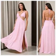 Vestido Longo Feminino Duna Premium Com Bojo Elegante Casual Festa Tamanhos M G GG