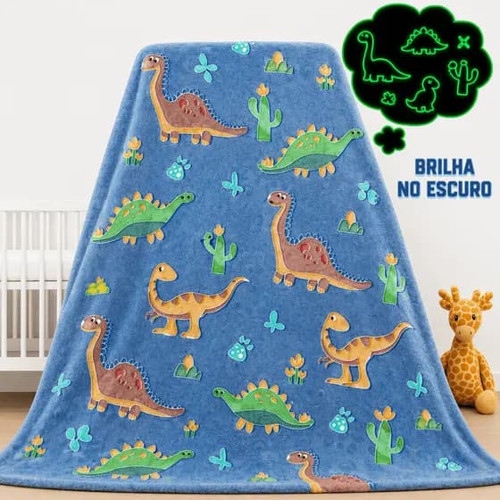 Manta Mágica Brilha No Escuro De Microfibra 1,80x2,00 Mt