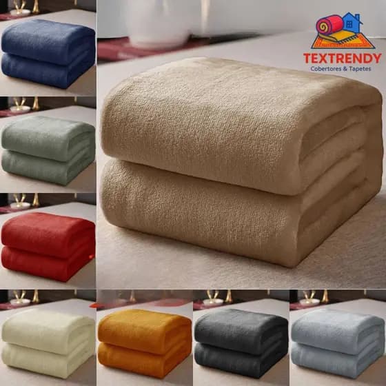 Manta Cobertor 2,00m x 1,8m Casal Microfibra Fleece Lisa