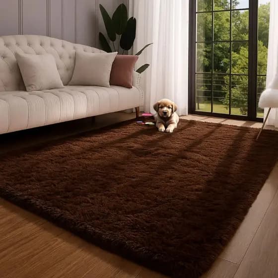 Tapete Felpudo  Shaggy Premium 1,00 x 1,50Mt Para Sala e Quarto